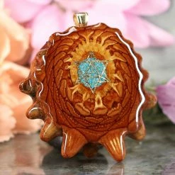 TEP Crushed Turquoise (Glows) With Gold Merkaba Pendants