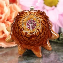 TEP Crushed Sugilite (Glows) With Gold Seed Of Life