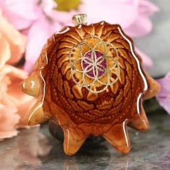 TEP Crushed Sugilite (Glows) With Gold Seed Of Life