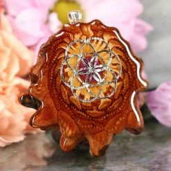 TEP Crushed Sugilite (Glows) With Silver Seed Of Life 7 TEP Crushed Sugilite (Glows) With Silver Seed Of Life