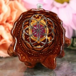 TEP Crushed Sugilite (Glows) With Silver Seed Of Life