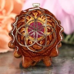 TEP Crushed Sugilite (Glows) With Gold Seed Of Life Pendants