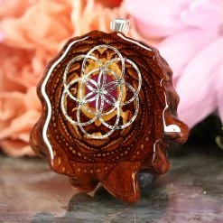 TEP Crushed Sugilite (Glows) With Silver Seed Of Life