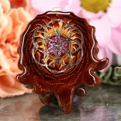 TEP Crushed Sugilite (Glows) With Silver Seed Of Life Pendants