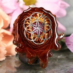 TEP Crushed Sugilite (Glows) With Silver Seed Of Life Pendants