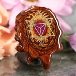 TEP Crushed Sugilite (Glows) With Gold Merkaba Pendants