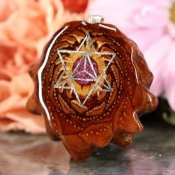 TEP Pendants Crushed Sugilite (Glows) With Silver Merkaba