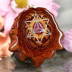TEP Pendants Crushed Sugilite (Glows) With Silver Merkaba