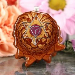 TEP Crushed Sugilite (Glows) With Silver Merkaba Pendants