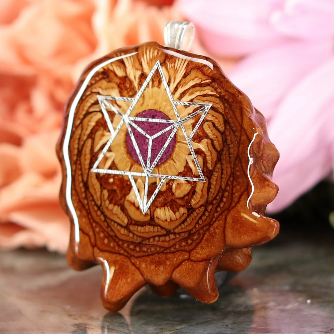 TEP Crushed Sugilite (Glows) With Silver Merkaba Pendants 4 TEP Crushed Sugilite (Glows) With Silver Merkaba Pendants