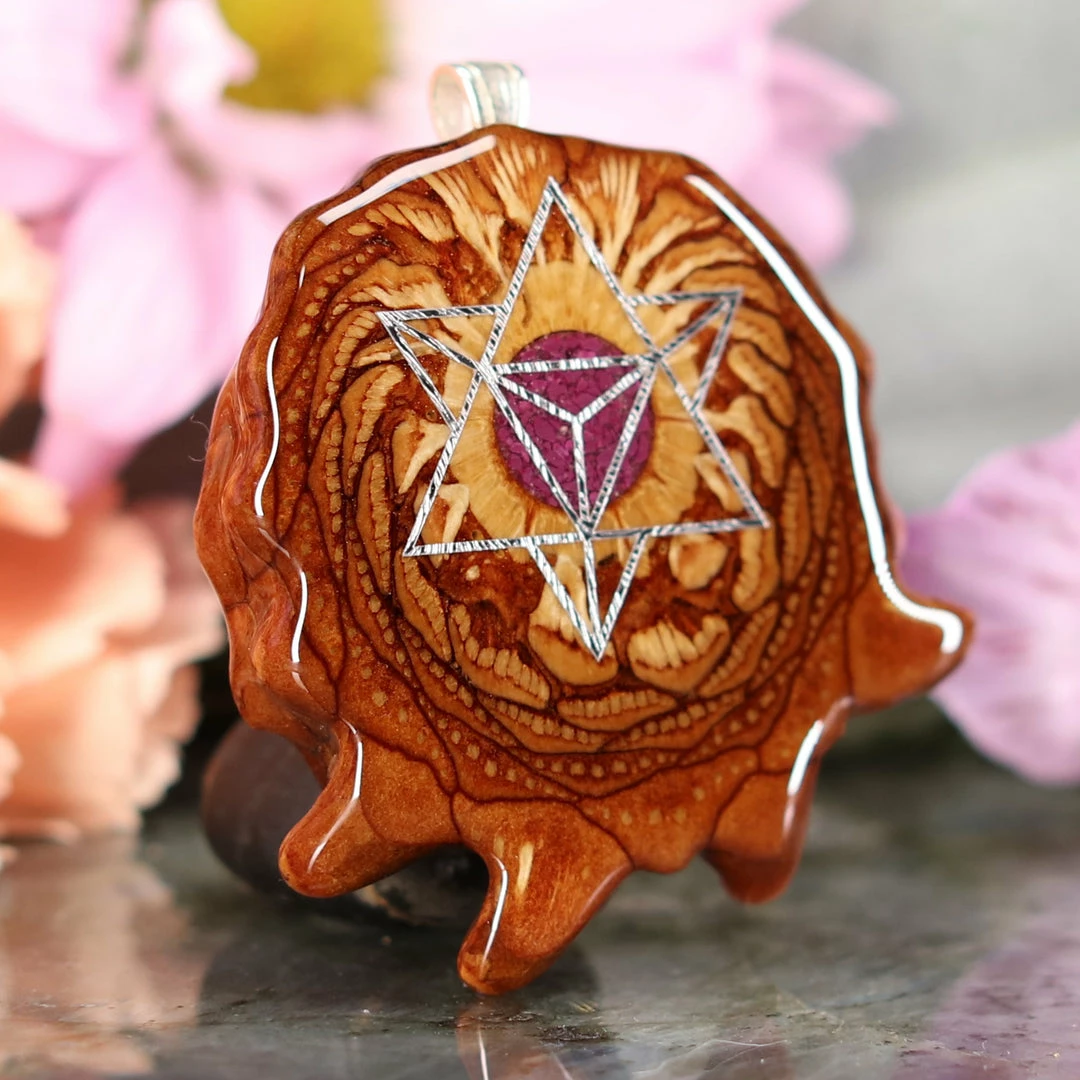 TEP Crushed Sugilite (Glows) With Silver Merkaba Pendants 5 TEP Crushed Sugilite (Glows) With Silver Merkaba Pendants