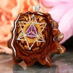 TEP Crushed Sugilite (Glows) With Silver Merkaba Pendants