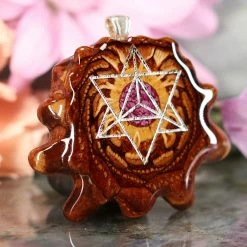 TEP Crushed Sugilite (Glows) With Silver Merkaba Pendants