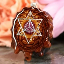 TEP Crushed Sugilite (Glows) With Silver Merkaba Pendants