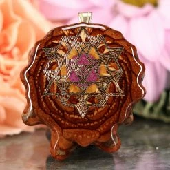 TEP Crushed Sugilite (glows) With Gold 64 Star Tetrahedron