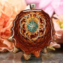 TEP Crushed Malachite (Glows) With Gold Seed Of Life