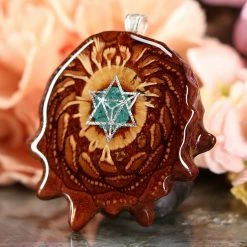 TEP Crushed Malachite (Glows) With Silver Merkaba