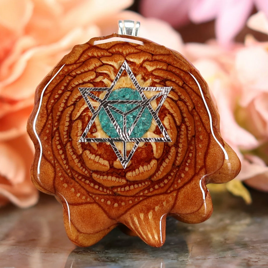 TEP Crushed Malachite (Glows) With Silver Merkaba Pendants 3 TEP Crushed Malachite (Glows) With Silver Merkaba Pendants