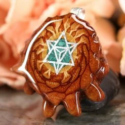 TEP Crushed Malachite (Glows) With Silver Merkaba