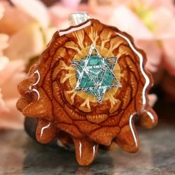 TEP Crushed Malachite (Glows) With Silver Merkaba 7 TEP Crushed Malachite (Glows) With Silver Merkaba