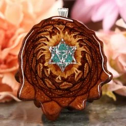 TEP Crushed Malachite (Glows) With Silver Merkaba