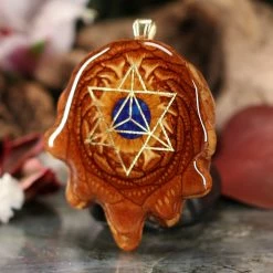 TEP Crushed Lapis (Glows) With Gold Merkaba 6 TEP Crushed Lapis (Glows) With Gold Merkaba