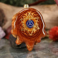 TEP Crushed Lapis (Glows) With Gold Merkaba 7 TEP Crushed Lapis (Glows) With Gold Merkaba