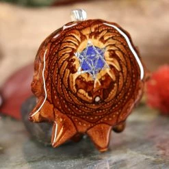 TEP Crushed Lapis (Glows) With Silver Merkaba