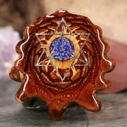 TEP Pendants Crushed Lapis (Glows) With Silver Merkaba