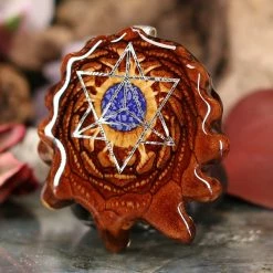 TEP Pendants Crushed Lapis (Glows) With Silver Merkaba