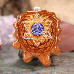 TEP Crushed Lapis (Glows) With Silver Merkaba Pendants