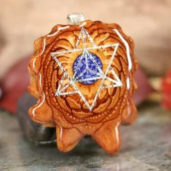TEP Crushed Lapis (Glows) With Silver Merkaba Pendants