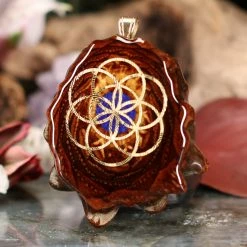 TEP Crushed Lapis (Glows) With Gold Seed Of Life