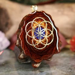 TEP Crushed Lapis (Glows) With Gold Seed Of Life