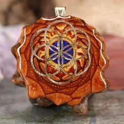 TEP Crushed Lapis (Glows) With Gold Seed Of Life