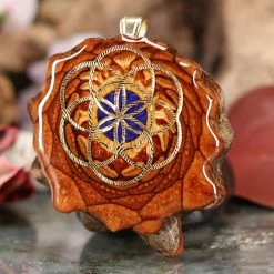 TEP Crushed Lapis (Glows) With Gold Seed Of Life