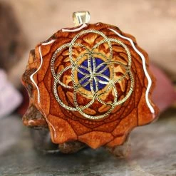 TEP Crushed Lapis (Glows) With Gold Seed Of Life