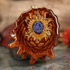 TEP Pendants Crushed Lapis (Glows) With Gold Merkaba