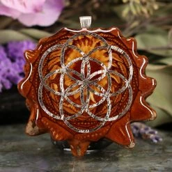 TEP Natural With Silver Seed Of Life Pendants