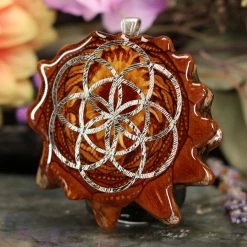 TEP Natural With Silver Seed Of Life Pendants