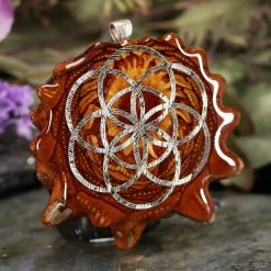 TEP Natural With Silver Seed Of Life Pendants