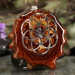 TEP Pendants Natural With Silver Seed Of Life