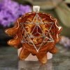 TEP Pendants Natural With Silver Merkaba