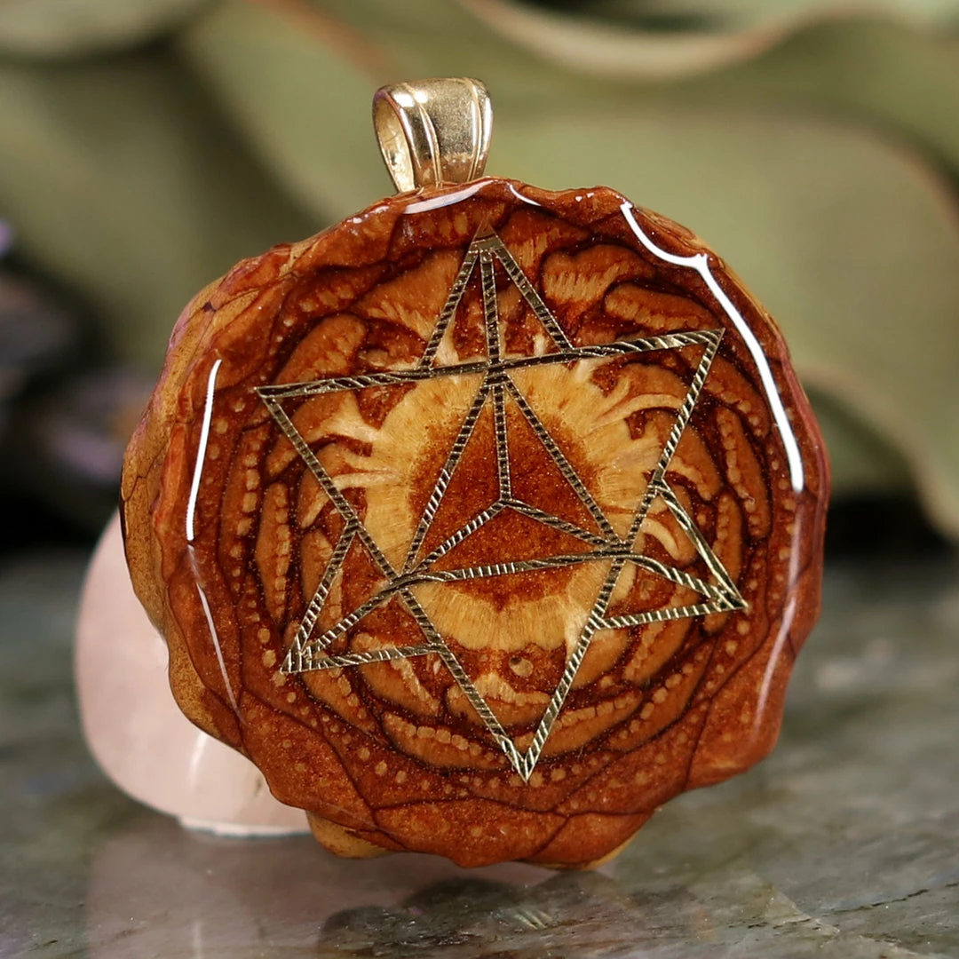 TEP Natural With Gold Merkaba 5 TEP Natural With Gold Merkaba