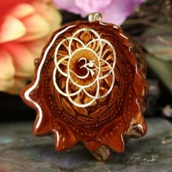 TEP Natural With Gold Seed Of Life And Front Om Pendants