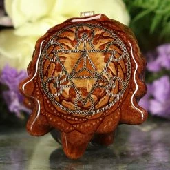 TEP Pendants Natural With Gold Cube Of Metatron