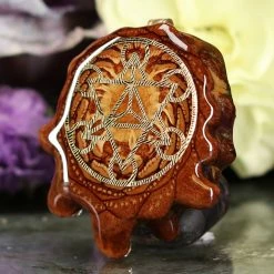 TEP Pendants Natural With Gold Cube Of Metatron