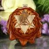 TEP Pendants Natural With Gold Reverse Merkaba 2 TEP Pendants Natural With Gold Reverse Merkaba