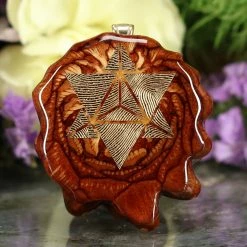 TEP Natural With Gold Reverse Merkaba Pendants