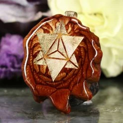 TEP Natural With Gold Reverse Merkaba Pendants